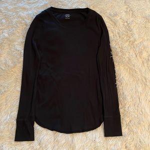 black waffle long sleeve tee